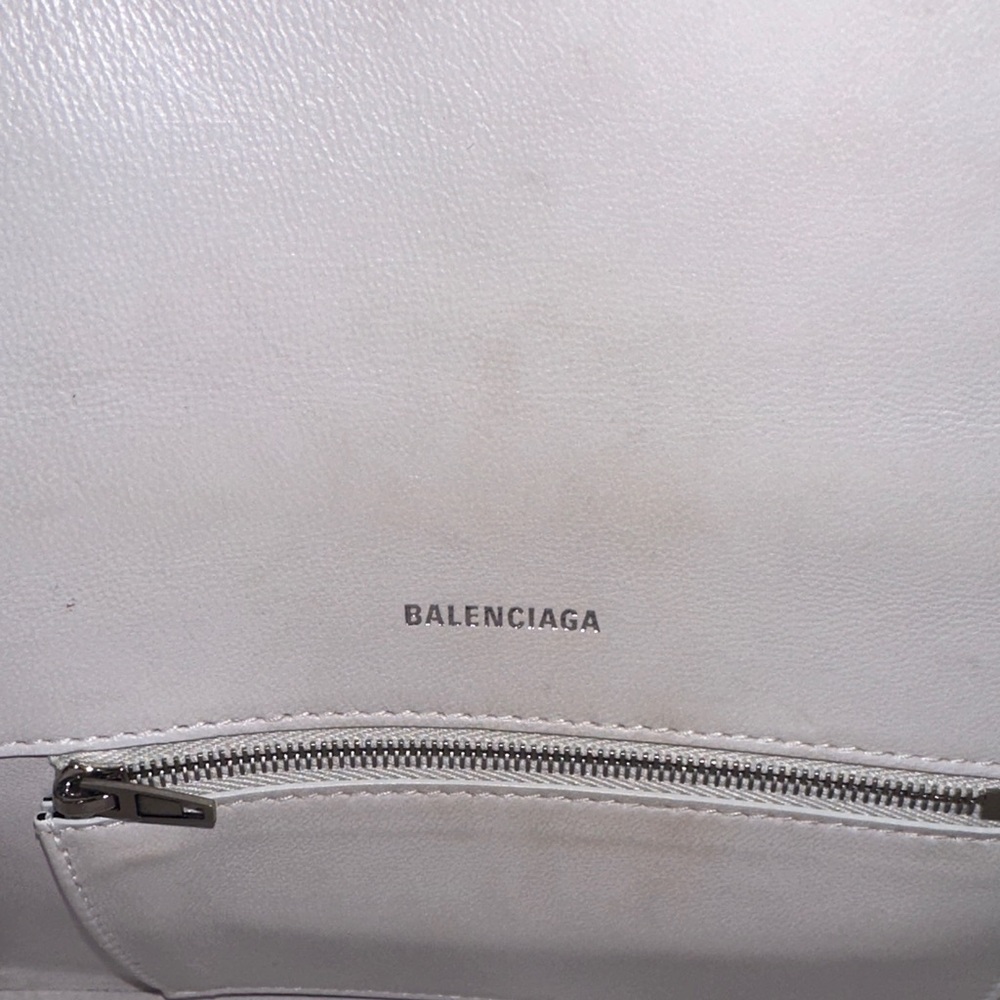 Balenciaga Hourglass White Embossed Leather Two Way Satchel - Picture 8 of 9